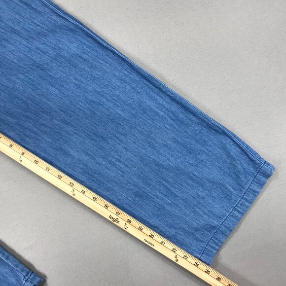 Old Navy Pants Girl's XL 14-16 Blue Chambray Pull On Loose Drawstring Wide Leg - Picture 13 of 14